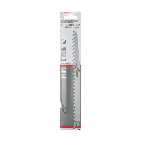 Bosch S3456XF Progressor Wood and Metal Cutting Reciprocating Sabre Saw Blades Pack of 5