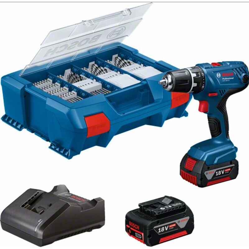 [D1-REF00009] Bosch - Perceuse-visseuse GSR18V-21 18V + 2 Batteries 4 Ah + Chargeur + Coffret L-Case - 06019H100C