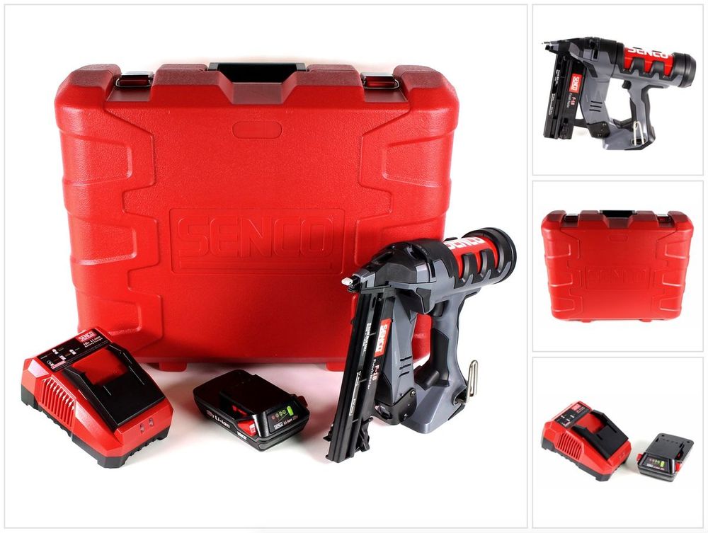 [H1-REF00015] Cloueur a bras 18v fusion F-18 Senco 2 Batteries + chargeur +Variety pack (clous)