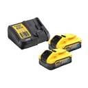 Pack 2 Batteries Powerstack XR 18V DEWALT 5Ah Li-Ion + Chargeur - DCB1104H2-QW
