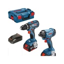 Kit BOSCH Perceuse-visseuse GSR 18V-28 + Visseuse à Chocs GDR 18V-160 + 3 Batteries 4.0Ah - L 06019G5107